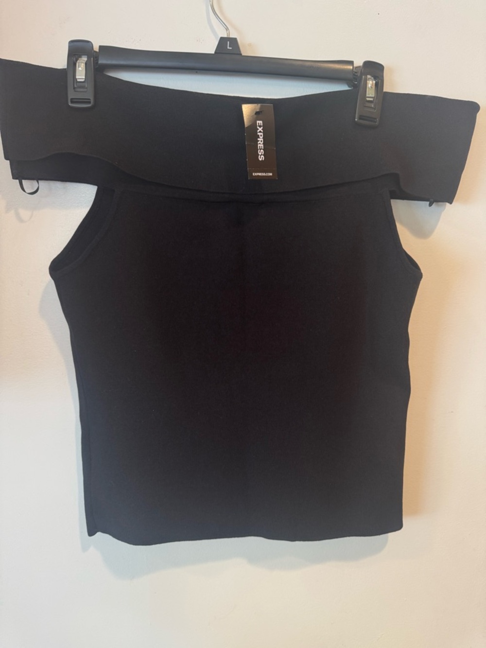 Express Black Ribbed Crewneck Tank - Picture 2 of 6